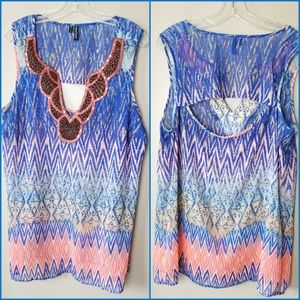 Maurices Tribal print embellished tank top